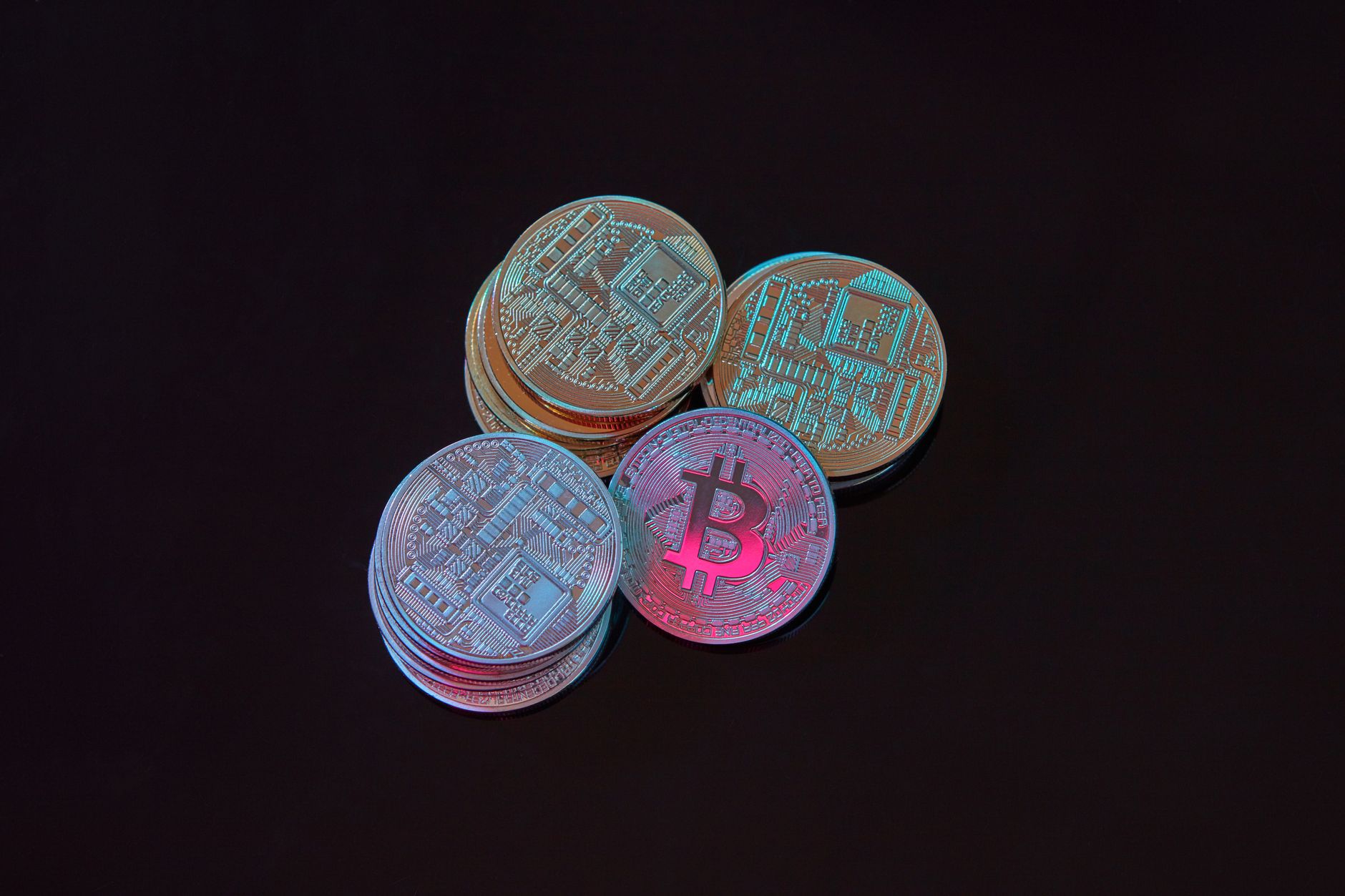 Cryptocurrency coins and blockchain network representing digital asset reputation management